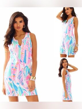 Lilly Pulitzer Estrada Dress Out to Sea Flat French Terry Shift XS